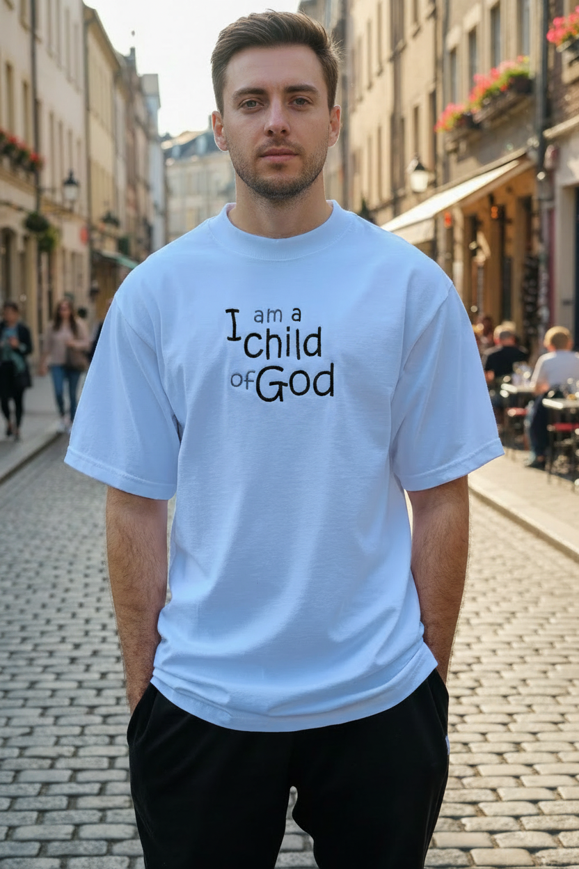 Hombre - Camiseta Blanca + Todo el texto en Negro