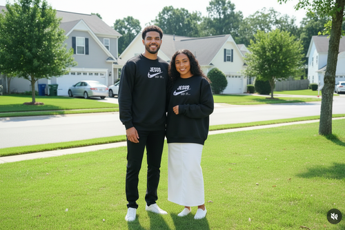 Pareja sweatshirt negro Jesus Did It