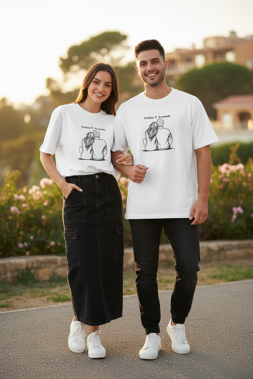 Prenda Personalizada - Camiseta blanca bordado negro